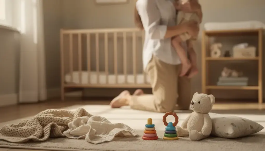 parent berce bebe scene poussee dentaire chambre anneau