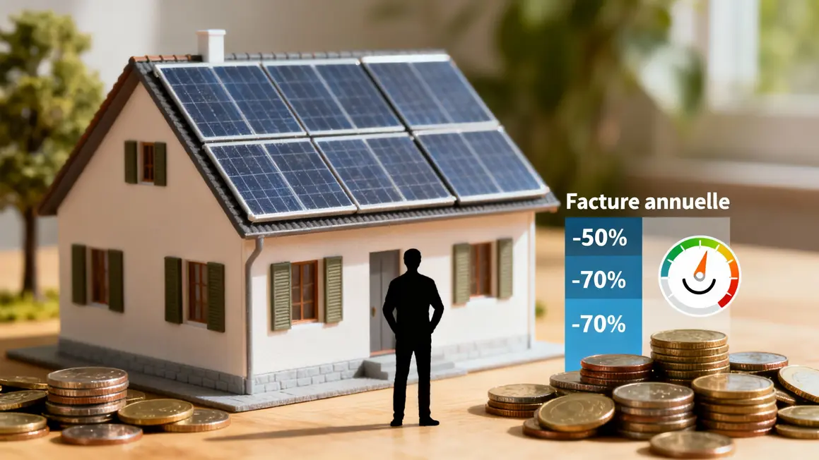 Tableau économie facture panneaux solaires thermiques maison