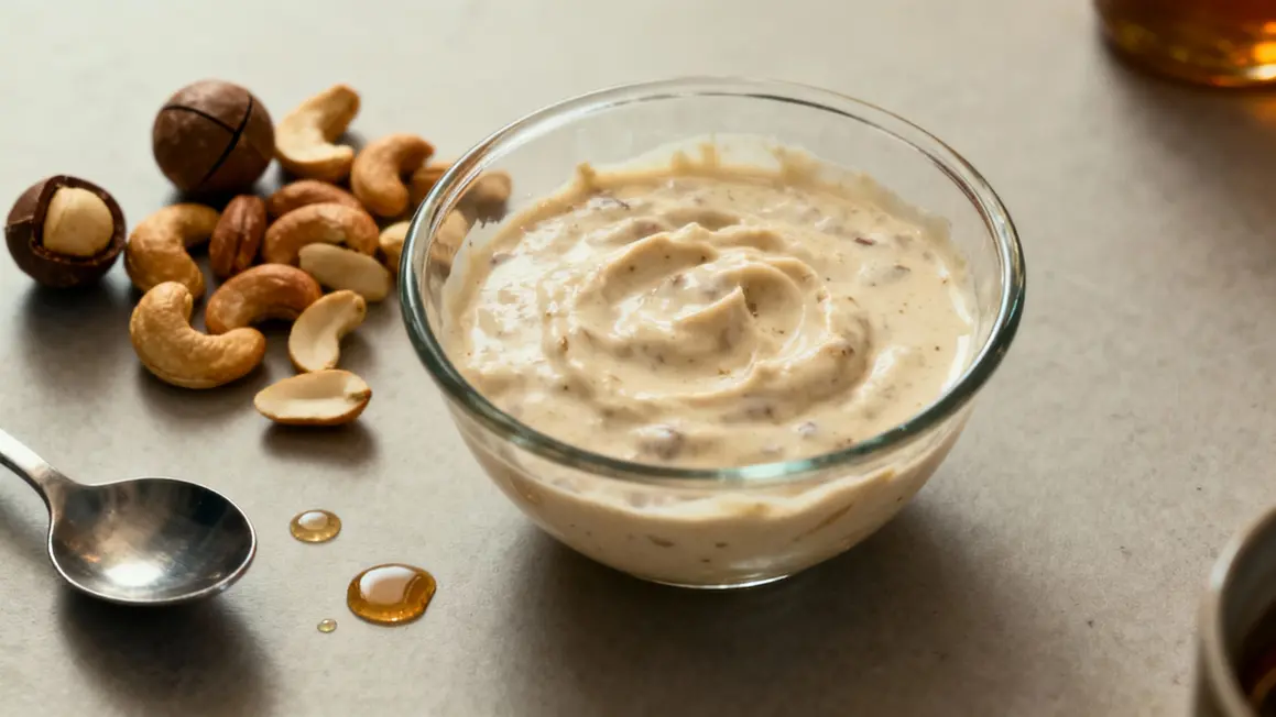 Bol de glaçage vegan cajou macadamia crémeux