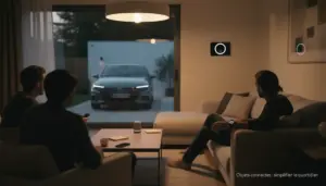 Salon moderne avec objets connectés quotidiens