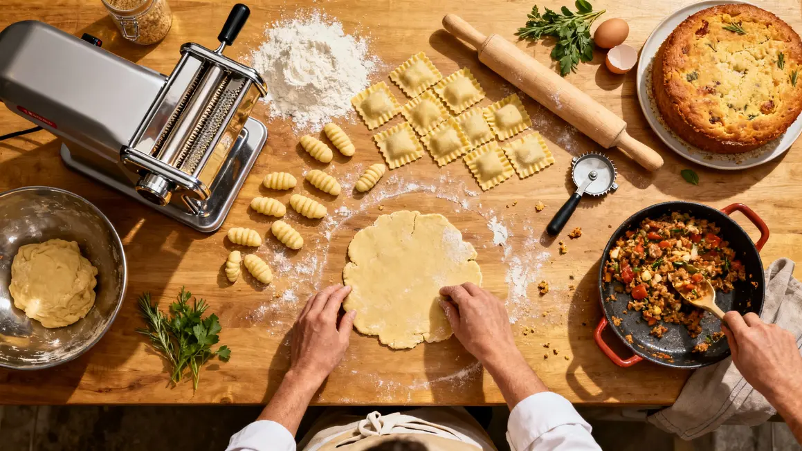 Recettes salées et pâte au robot pâtissier vue dessus