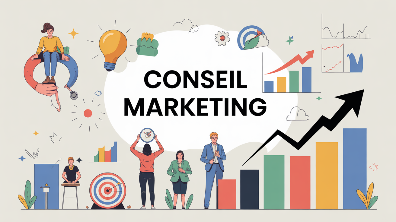 Illustration conseil marketing dynamique