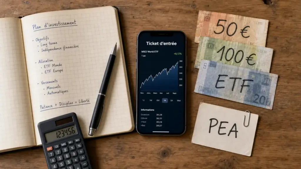 Investir en bourse petit budget : ETF, ticket d’entrée, frais à surveiller