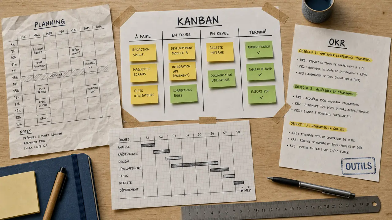 Outils de management : Kanban, OKR et feedback pour éviter la dispersion
